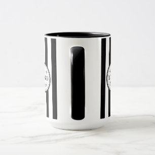 Moderne weiße schwarze Streifen benutzerdefinierte Tasse