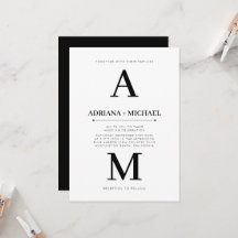 Moderne weiße, schwarze Typografie Hochzeit
