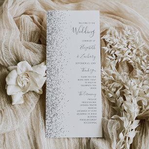 Moderne weiße Silber-Glitter-Kante Hochzeit