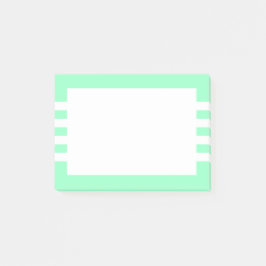Moderne weiße Streifen, mint grün Post-it Klebezettel