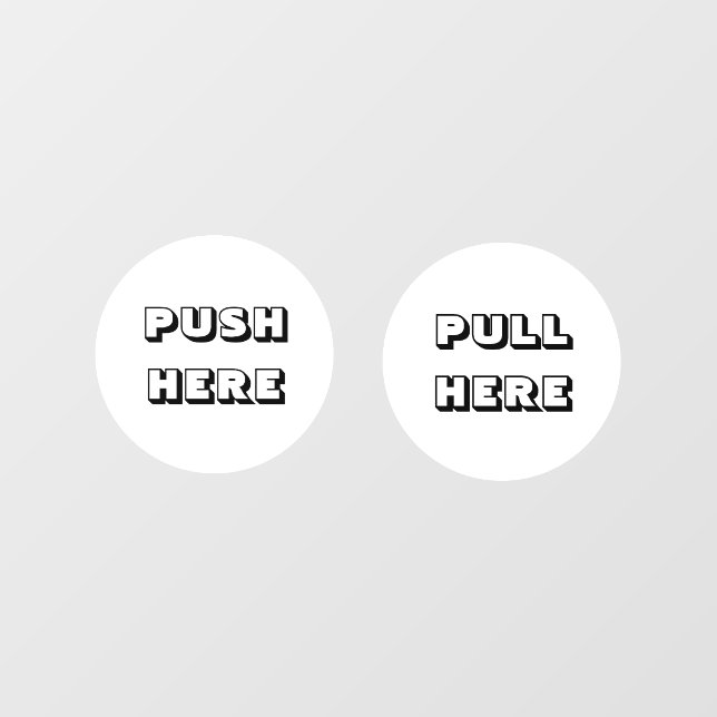 Moderne weiße Türschild Push-Pull Fensteraufkleber (Blatt)