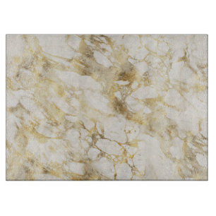 Moderne weiße und goldene Marmoroptik Schneidebrett