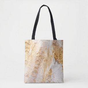Moderne weiße und goldene Pinsel gemalte Hintergru Tasche