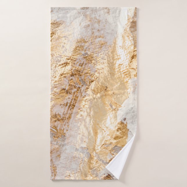 Moderne, weiße und goldfarbene Grundfarbe Tex Badehandtuch (Badehandtuch)