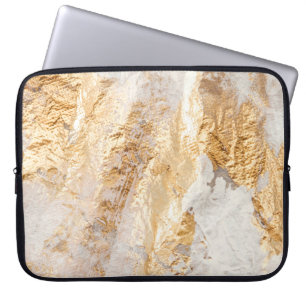 Moderne, weiße und goldfarbene Grundfarbe Tex Laptopschutzhülle