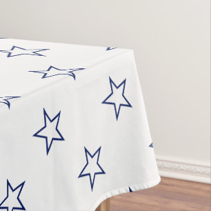 Moderne weiße und marineblaue Sterne sorgen für Sp Tischdecke