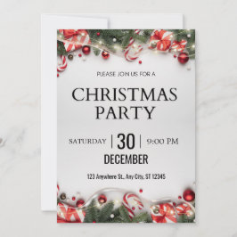 Moderne, weiße und rote minimalistische Party Einl Einladung