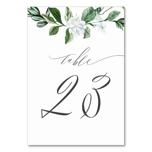 Moderne Weiße Wiese Nr. 23 Hochzeit Tischnummer (Vorderseite)