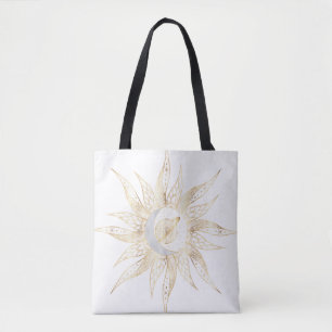 Moderne Weißgold-Sonne-Mond-Planet-Universum-Manda Tasche