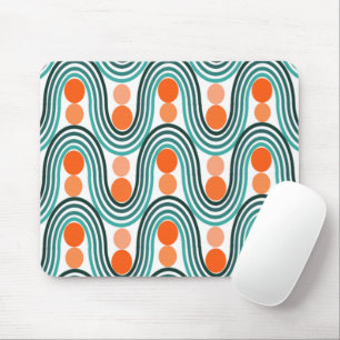 Moderne Wellen und Kreise des Mitteljahrhunderts Mousepad