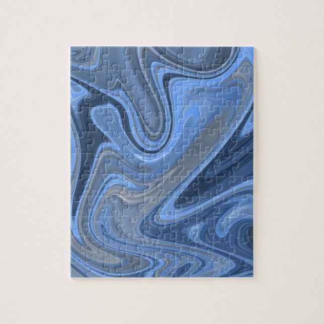 Moderne wellige blaue Wasser-Marbel mit Farbverlau (Vertikal)