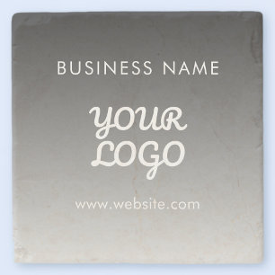 Moderne Werbe-Logo & Text Bearbeitbare Farbe Steinuntersetzer