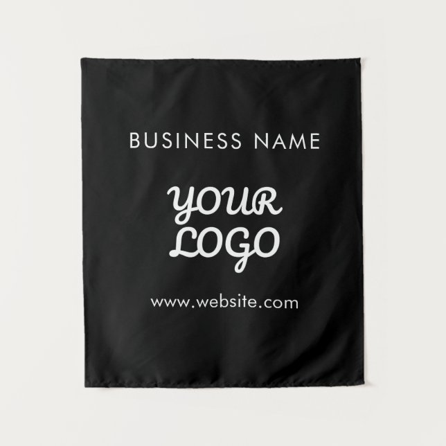 Moderne Werbe-Logo & Text | Bearbeitbare Farbe Wandteppich (Vorderseite)