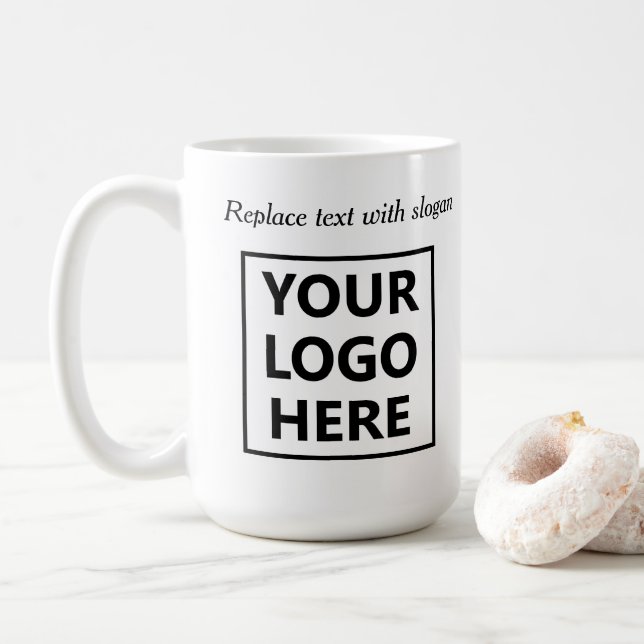 Moderne Werbeunternehmen-Logo-Slogan-Website Kaffeetasse (Mit Donut)