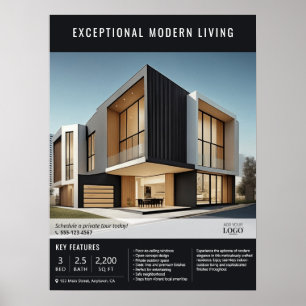 Moderne Werbung für Immobilien in Anwesen Poster