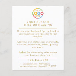 Moderne Werbung für White and Gold-Business-Logos Flyer