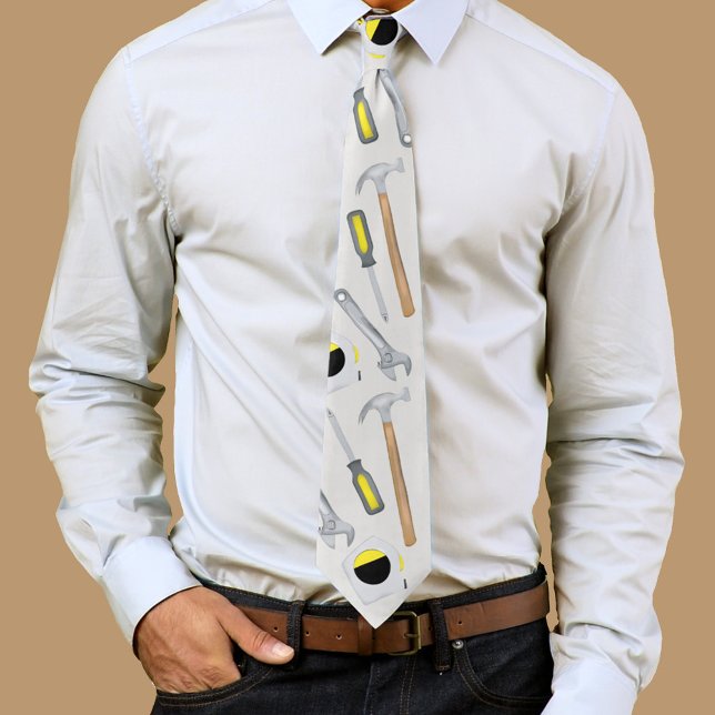 Moderne Werkzeuge Muster Whimsical Fun Krawatte (Men's neck tie with cool tools pattern. )