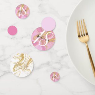 Moderne Wertvolle rosa Goldmarmor Geburtstag Konfetti