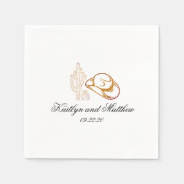 Moderne Western Dark Brown Hochzeit Serviette