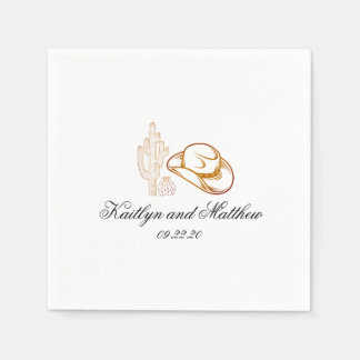 Moderne Western Dark Brown Hochzeit Serviette