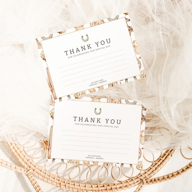 Moderne Western Rodeo Wasserfarbe Kinderdusche Dankeskarte (Von Creator hochgeladen)