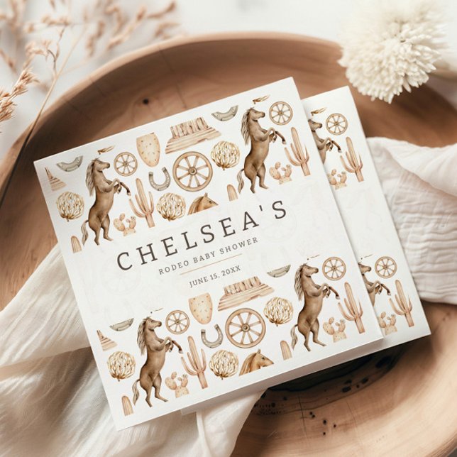 Moderne Western Rodeo Wasserfarbe Kinderdusche Serviette (Von Creator hochgeladen)