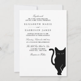 Moderne whimsical Black Cat Wedding Einladung