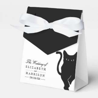 Moderne whimsical Black Cat Wedding Geschenkschachtel