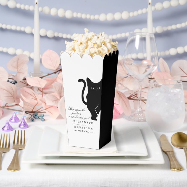 Moderne whimsical Black Cat Wedding Geschenkschachtel (Hochzeit)
