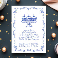 Moderne Whimsical Cupcake Doodle Graduation Party