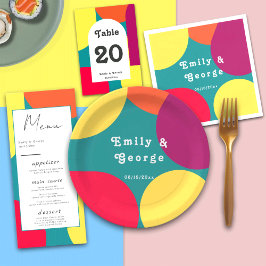 Moderne Whimsical farbenfrohe Groovy Abstrakte Hoc Pappteller