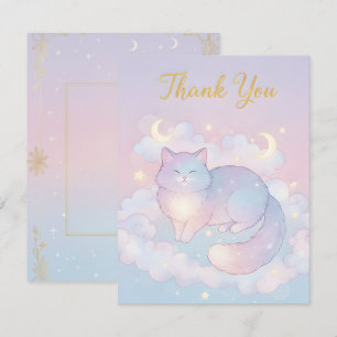 Moderne Whimsical Katze Himmelsmond Stern Katze Mitteilungskarte