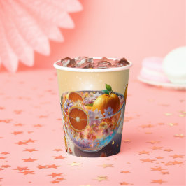 Moderne Whimsical Orange Citrus Foto Babydusche Pappbecher