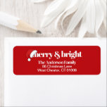 Moderne Whimsical Red Christmas Rücksendeadresse<br><div class="desc">Adorable Weihnachtsmannmütze Merry & Bright Weihnachten Rücksendeadressen-Aufkleber. Perfekte Umschlag Aufkleber ... 30 Etiketten pro Blatt Abmessungen: Etikett: 2, 25" L x 0, 75" H Sheet: 8, 5" L x 11" H Inkjet kompatibel. Verwenden Sie Microsoft Word Template 6870 Matte, einfach zu schreiben</div>