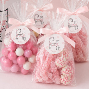 Moderne Whimsical-Rosa-Katze Perfekte Party Geschenkanhänger