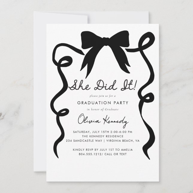 Moderne Whimsical Trendy Foto Graduation Party Einladung (Vorderseite)