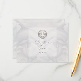 Moderne Whimsy-Delphine Hochzeit QR-Code Umschließ Begleitkarte