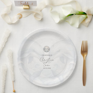 Moderne Whimsy-Dolphin-Hochzeit Pappteller
