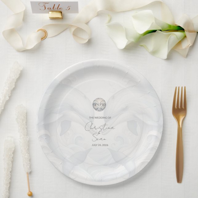 Moderne Whimsy-Dolphin-Hochzeit Pappteller (Hochzeit)