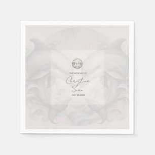 Moderne Whimsy-Dolphin-Hochzeit Serviette