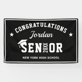 Moderne White Black Class der Graduation Party 202 Banner