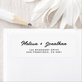 Moderne White Black Script Hochzeitsskripte-Rückse