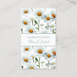 Moderne White Daisy Floral Trendy Visitenkarte
