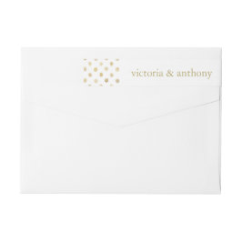 Moderne White & Gold Polka Dots Hochzeit