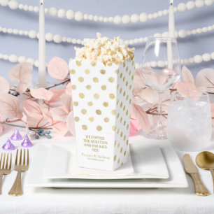 Moderne White & Gold Polka Dots Hochzeit Geschenkschachtel