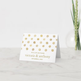 Moderne White & Gold Polka Dots Hochzeit Vielen Da Dankeskarte