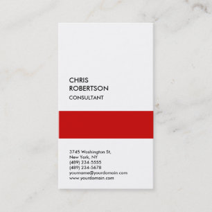 Moderne White Red Attractive Business Card Visitenkarte