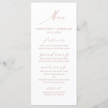 Moderne White Rose Gold Elegante Script Hochzeit
