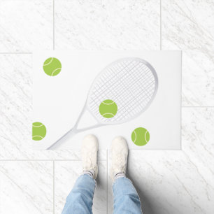 Moderne White Tennis Racket Ball Rug Doormat Fußmatte