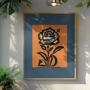 Moderne Wiederbelebung der Rose: Bold Graphic Poster